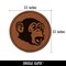 Surprised Chimpanzee Ape Head Monkey Round Iron-On Engraved Faux Leather Patch Applique - 2.5"
